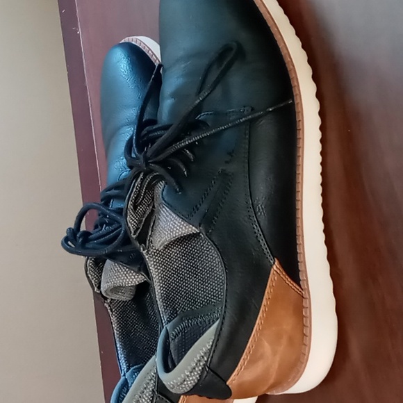 Dr Scholls Black and Tan Faux Leather Dress Shoes w Fabric Insides Size 10M - Picture 5 of 8